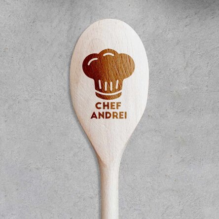 Lingură de lemn personalizată - Chef