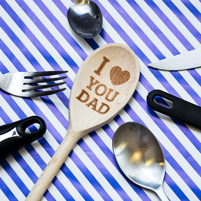 Lingură de lemn personalizată - I love you