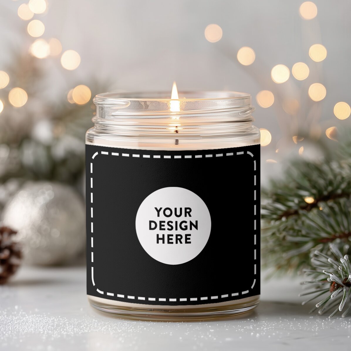 Lumânare mare parfumată personalizată cu grafica ta