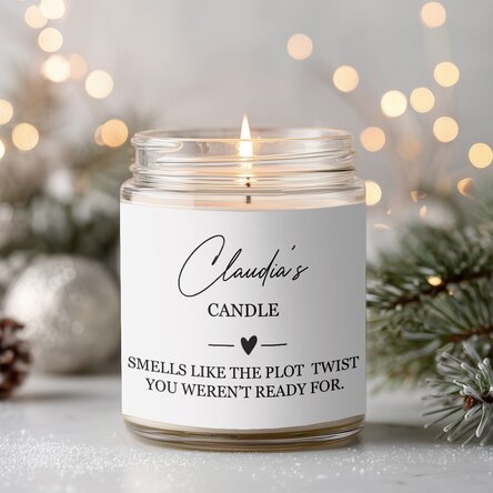 Lumânare mare parfumată personalizată cu text - Smells like