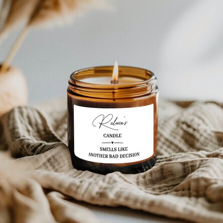 Lumânare mică parfumată personalizată cu text - Smells like