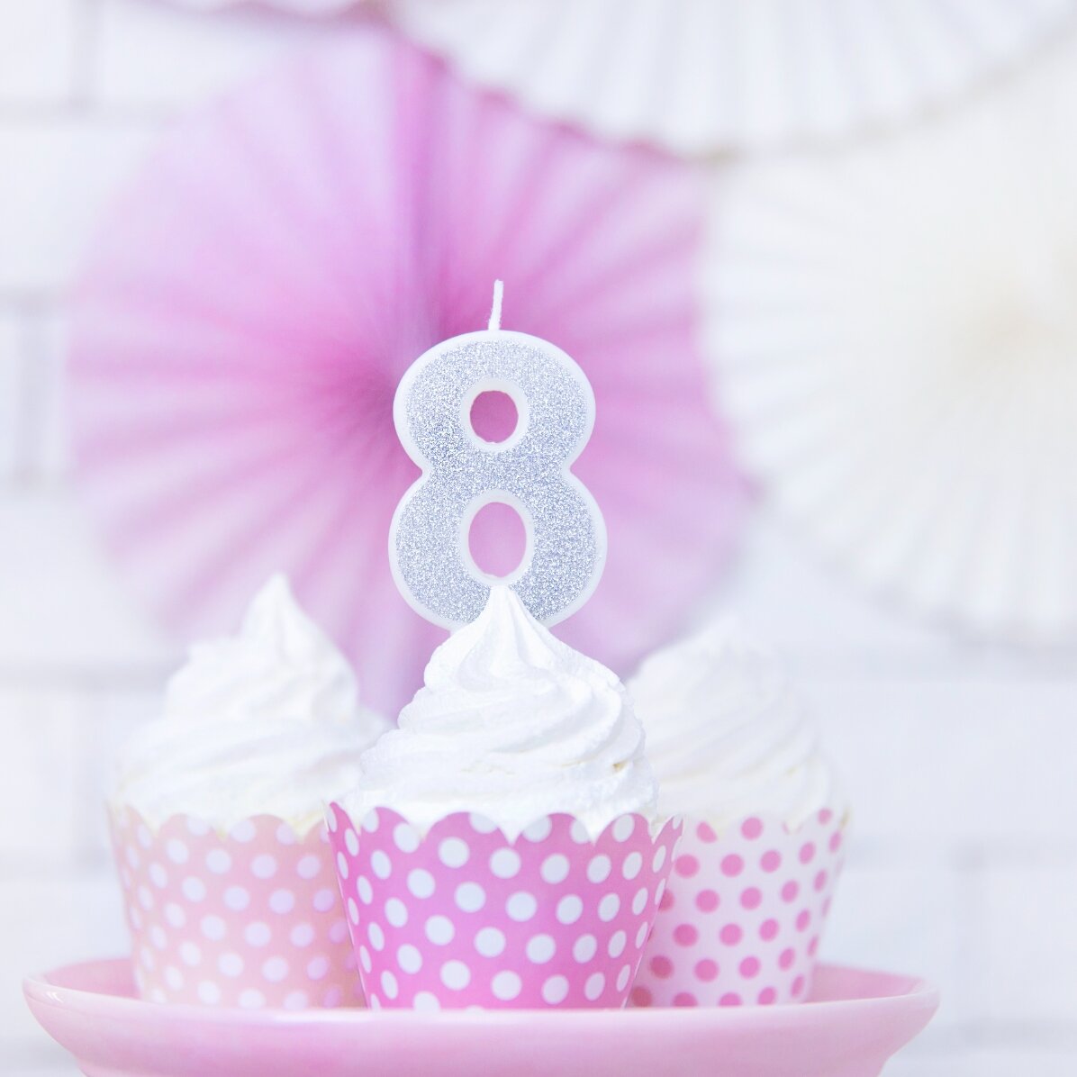 Lumânări pentru tort - Cifre argintii 7cm