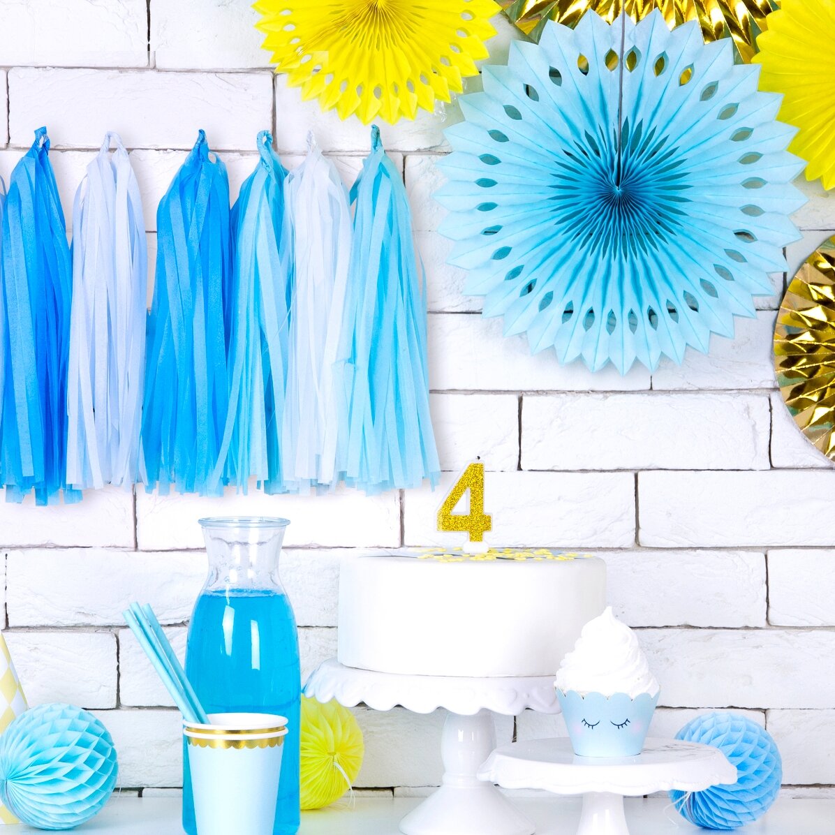 Lumânări pentru tort - Cifre aurii 7cm