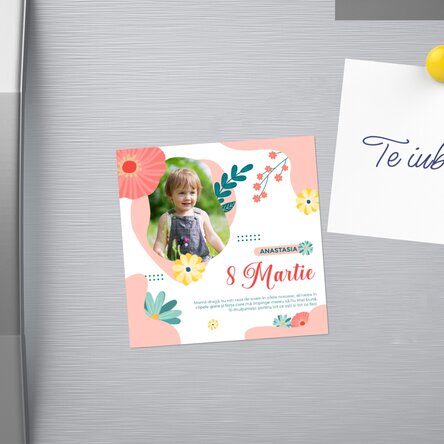 Magnet 10x10 personalizat cu poză și text - Lovely spring