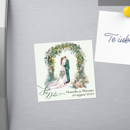 Magnet 10x10 personalizat cu text - Save the date