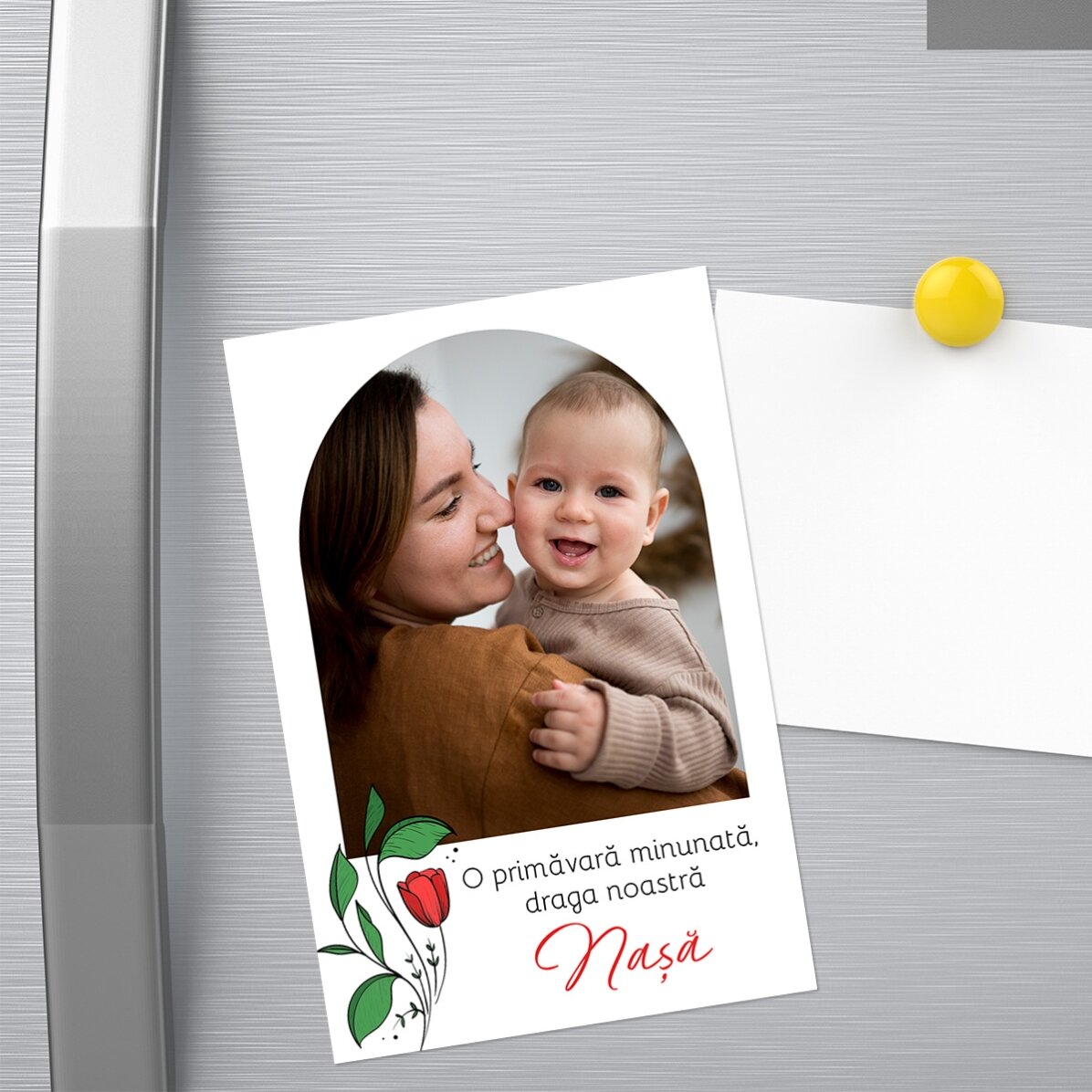 10x15 cm-es mágnes, személyre szabott fotóval és üzenettel - Virágok neked