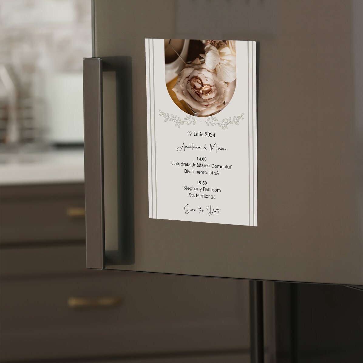 Magnet 10x15cm personalizat cu text și poză - Invitație nuntă 