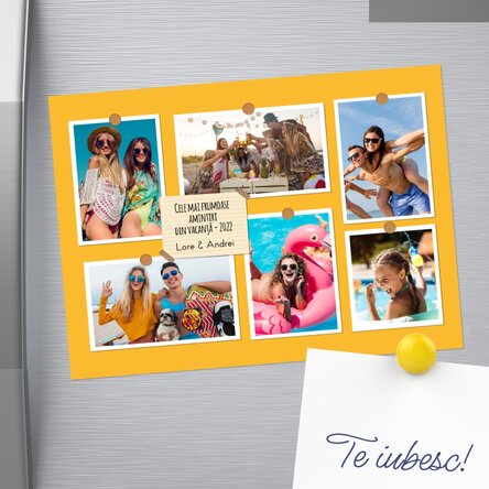 Magnet 18x13cm personalizat cu 6 poze și text - Amintiri