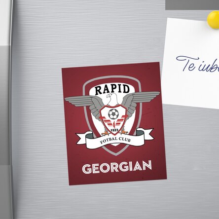 Magnet FC Rapid 10x12 cm personalizat cu nume