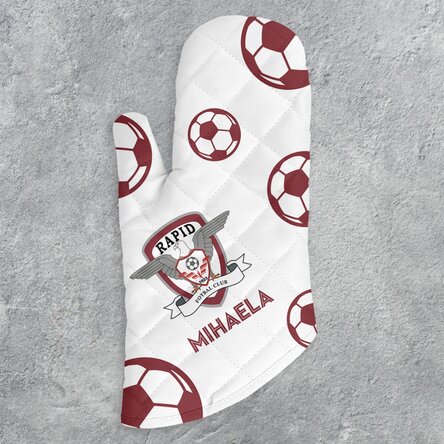 Mănușă de bucătărie FC Rapid personalizată cu nume