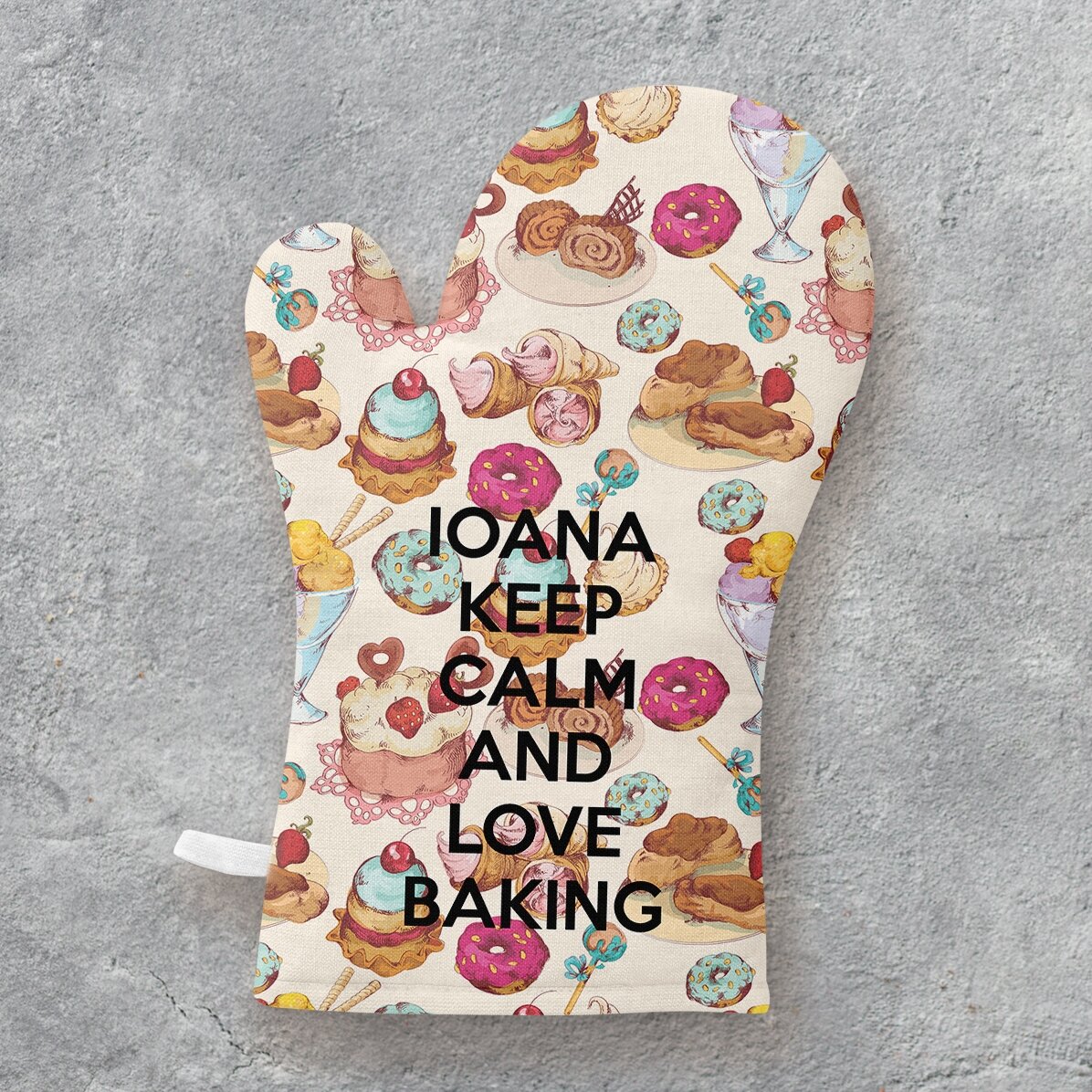 Mănușă de bucătărie personalizată cu text - Keep Calm