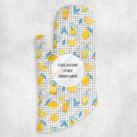 Mănușă de bucătărie personalizată cu text - Limonadă