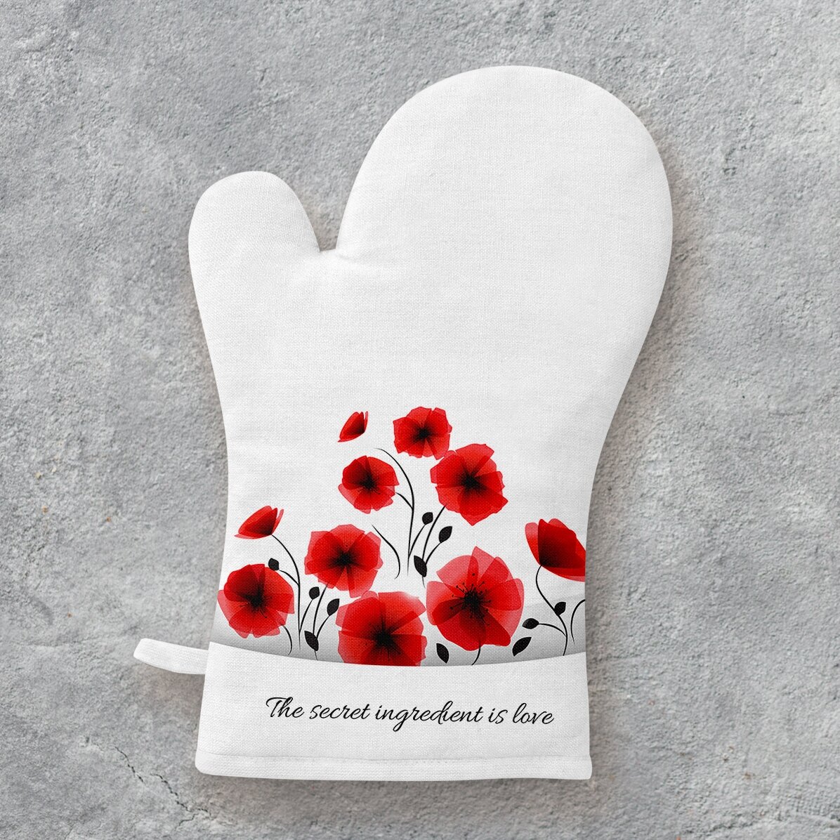 Mănușă de bucătărie personalizată cu text - Love mom