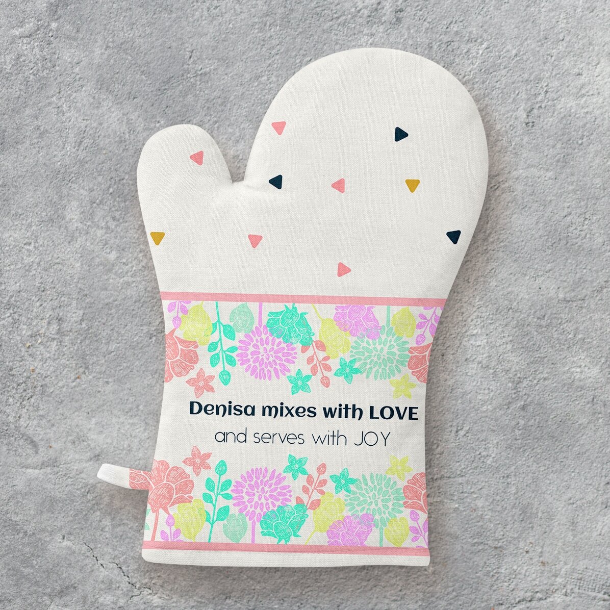 Mănușă de bucătărie personalizată cu text - Mixed with love