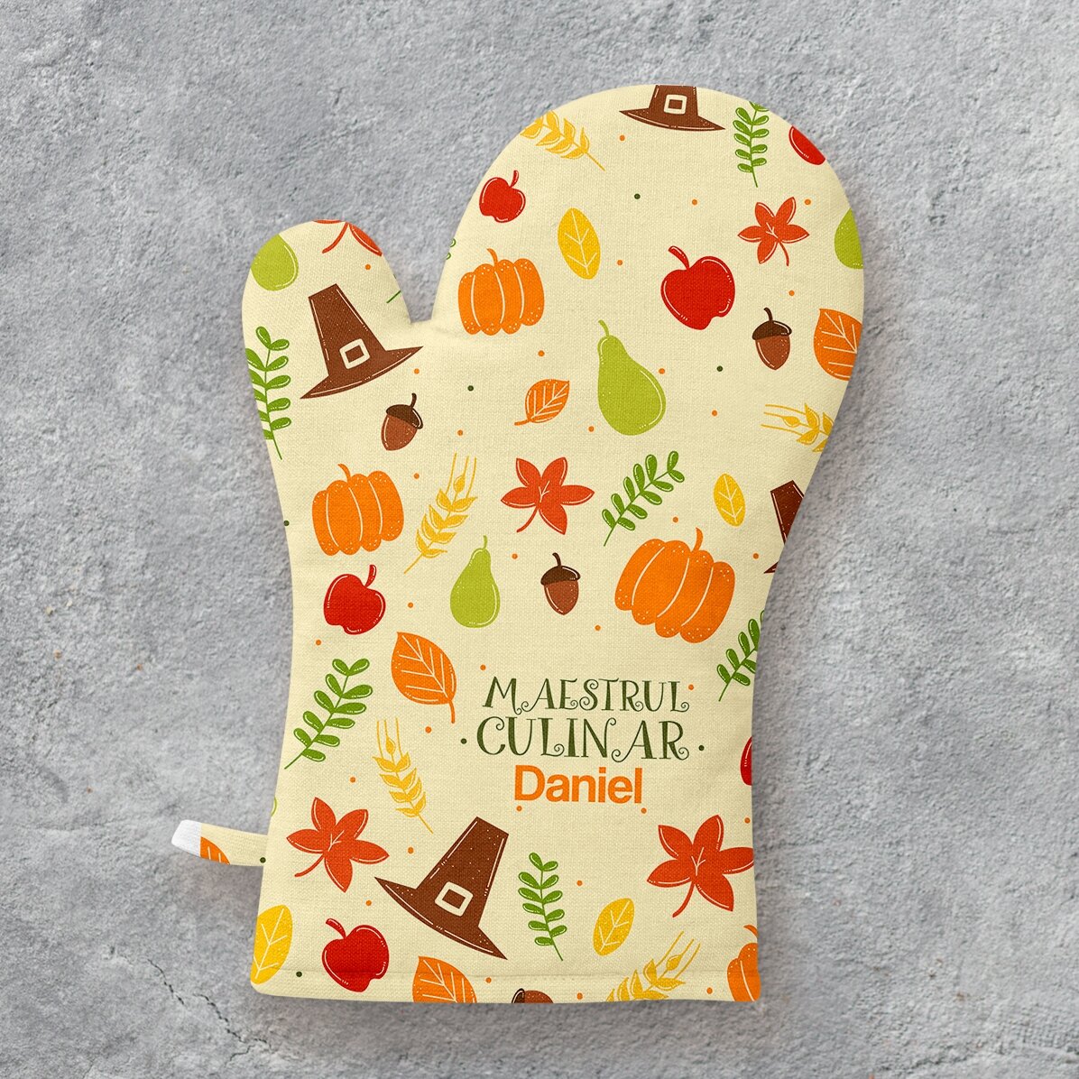 Mănușă de bucătărie personalizată cu text - Pumpkin