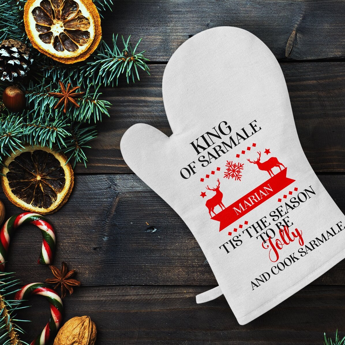 Mănușă de bucătărie personalizată și text - King of sarmale