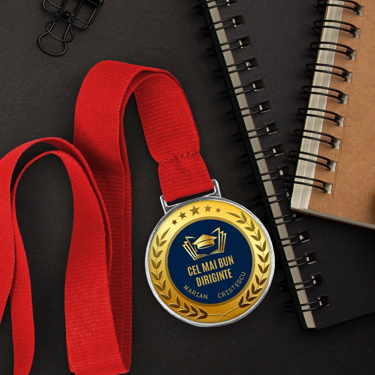 Medalie personalizată cu text - Cel mai bun diriginte