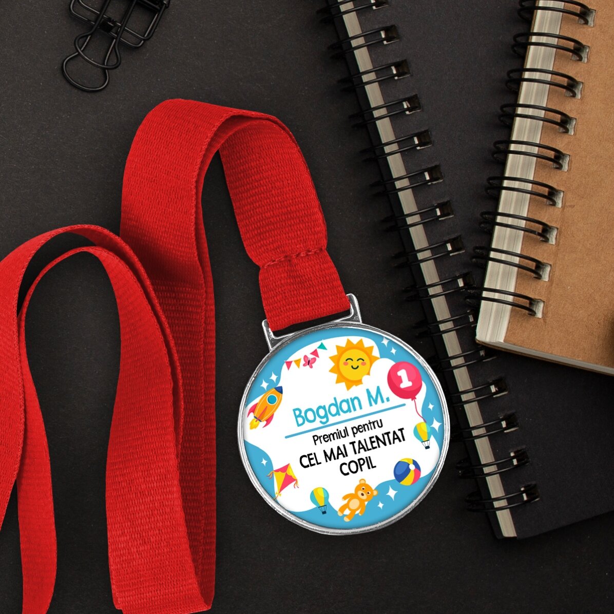 Medalie personalizată cu text - Ziua copilului