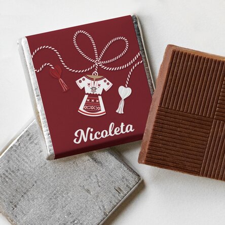 Mini ciocolată FC Rapid personalizată text - Mărțișor rapidist