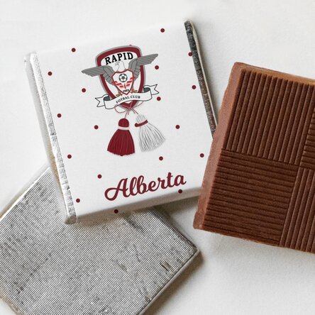 Mini ciocolată FC Rapid personalizată text - Mărțișor