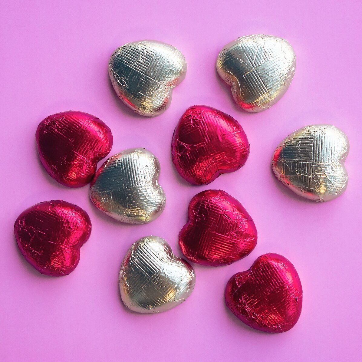 Set 10 mini ciocolățele inimioară personalizate cu poză