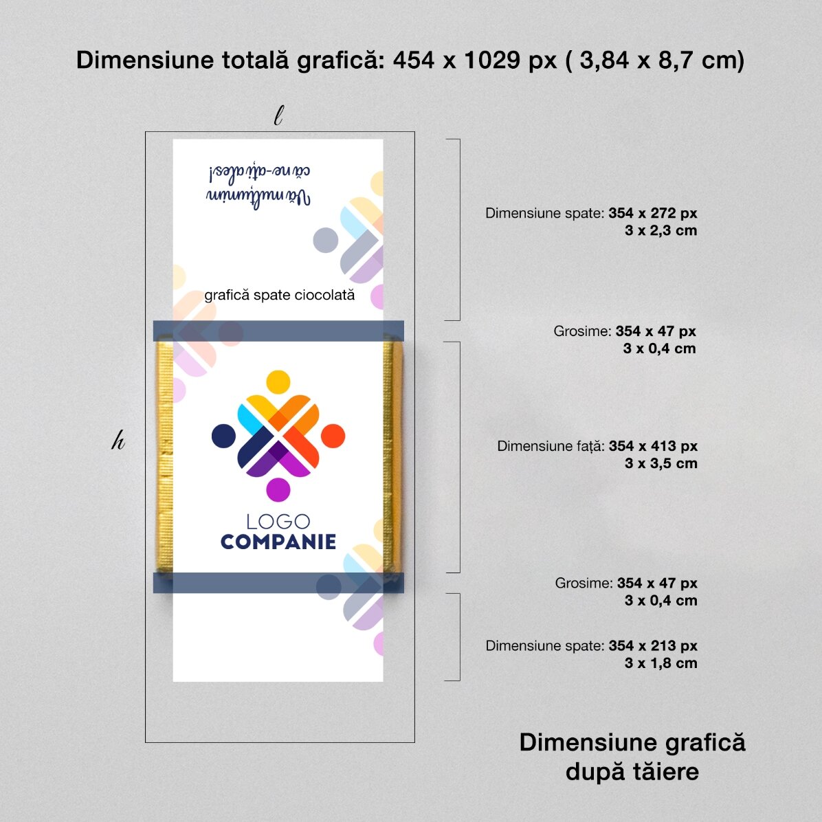 Mini ciocolată personalizată cu grafica ta