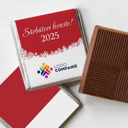 Mini ciocolată personalizată cu logo și mesaj