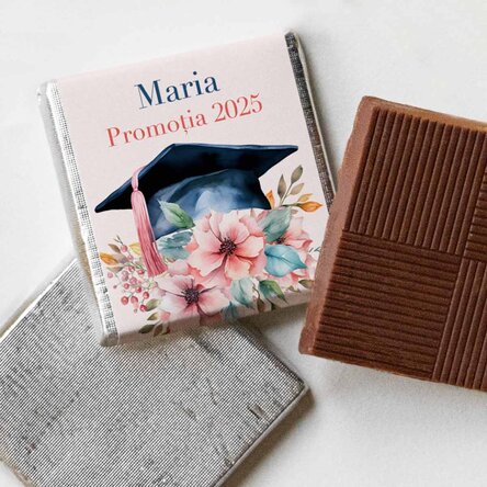 Mini ciocolată personalizată cu mesaj - Absolvire