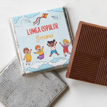 Mini ciocolată personalizată cu mesaj - Lumea copiilor