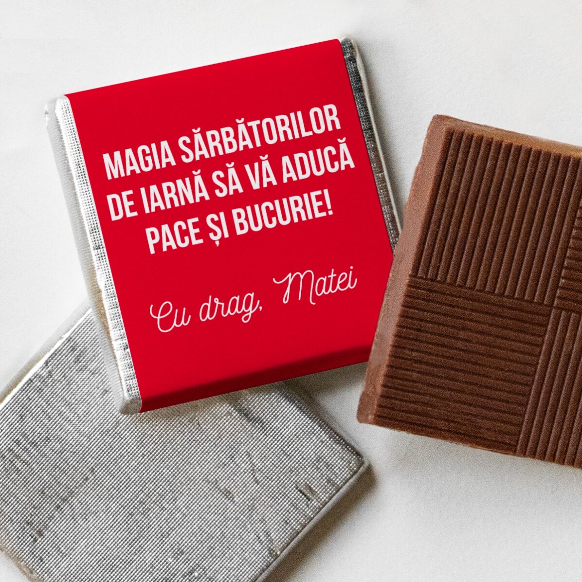 Mini ciocolată personalizată cu mesaj