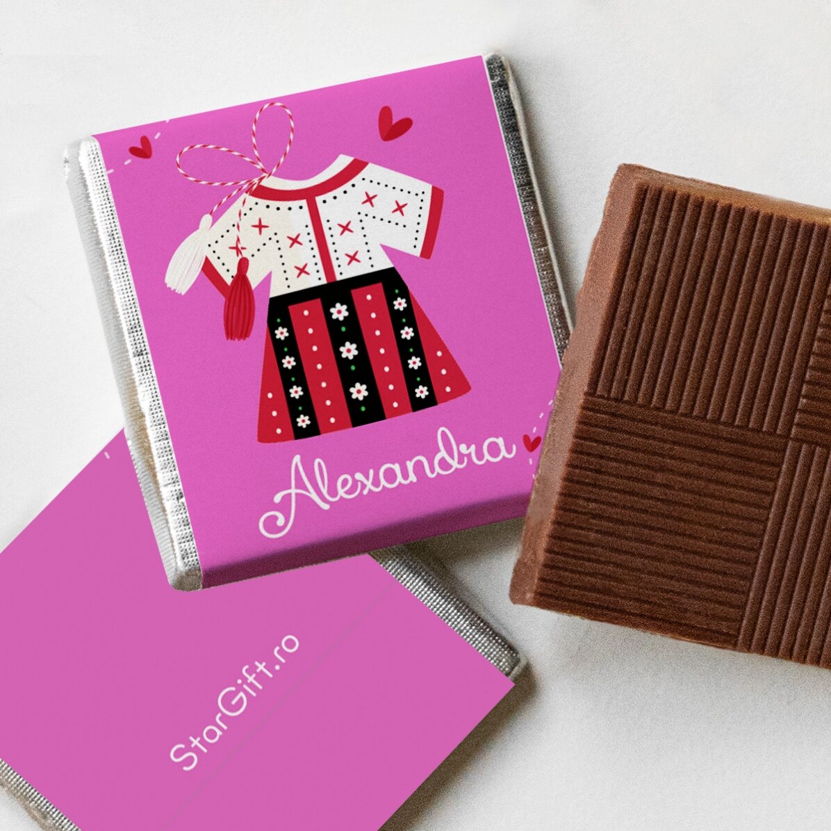 Mini ciocolată personalizată cu nume - 1 Martie