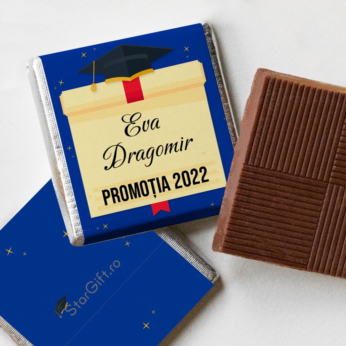 Mini ciocolată personalizată cu text - Absolvire