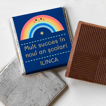 Mini ciocolată personalizată cu text - Mult succes!