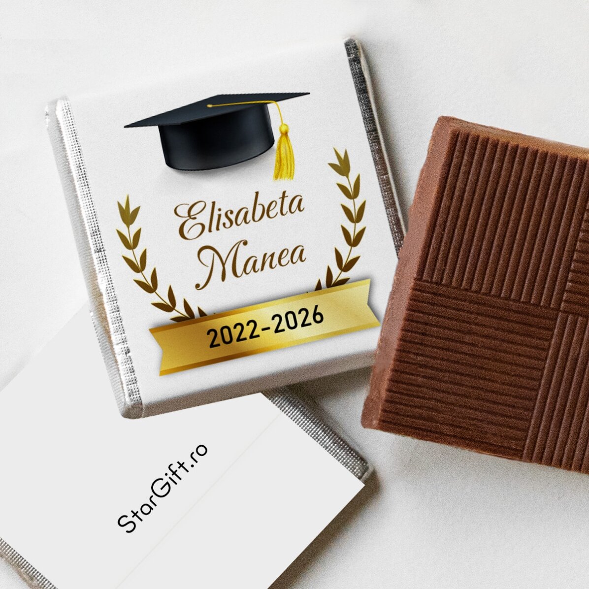 Mini csokoládé, személyre szabott szöveggel a diplomásoknak