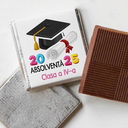 Mini ciocolată personalizată cu text - Sunt absolvent