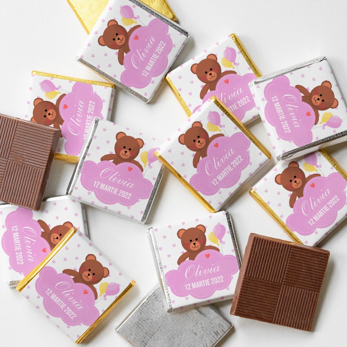 Mini ciocolată personalizată - Mărturie de botez