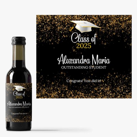 Mini sticluță de vin pentru absolvire personalizată cu text - Outstanding student