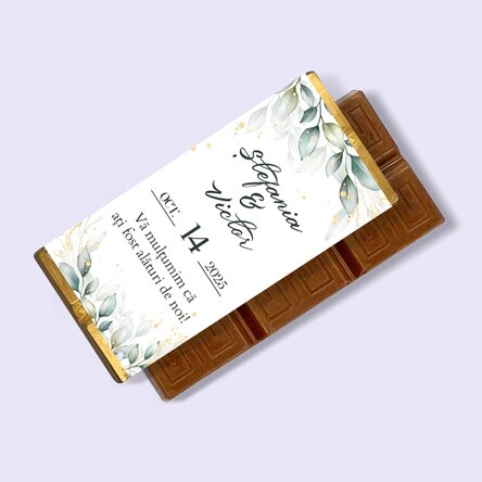 Mini tabletă de ciocolată mărturie personalizată cu mesaj - Momente speciale
