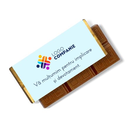Mini tabletă de ciocolată personalizată cu logo și mesaj