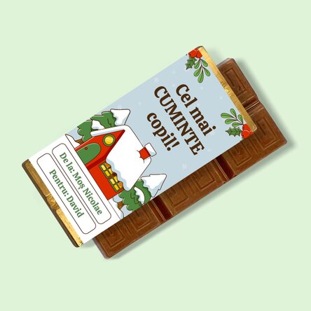 Mini tabletă de ciocolată personalizată cu mesaj - Christmas