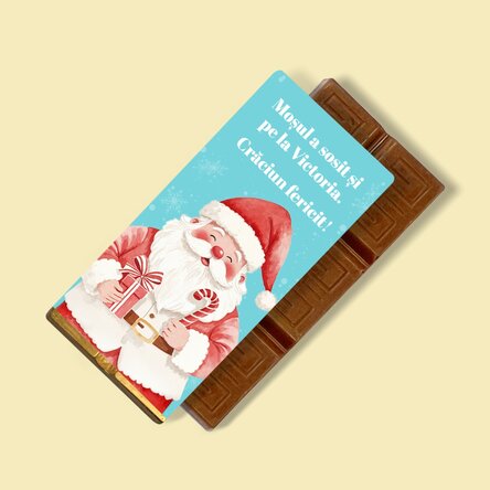 Mini tabletă de ciocolată personalizată cu mesaj - Cute Santa