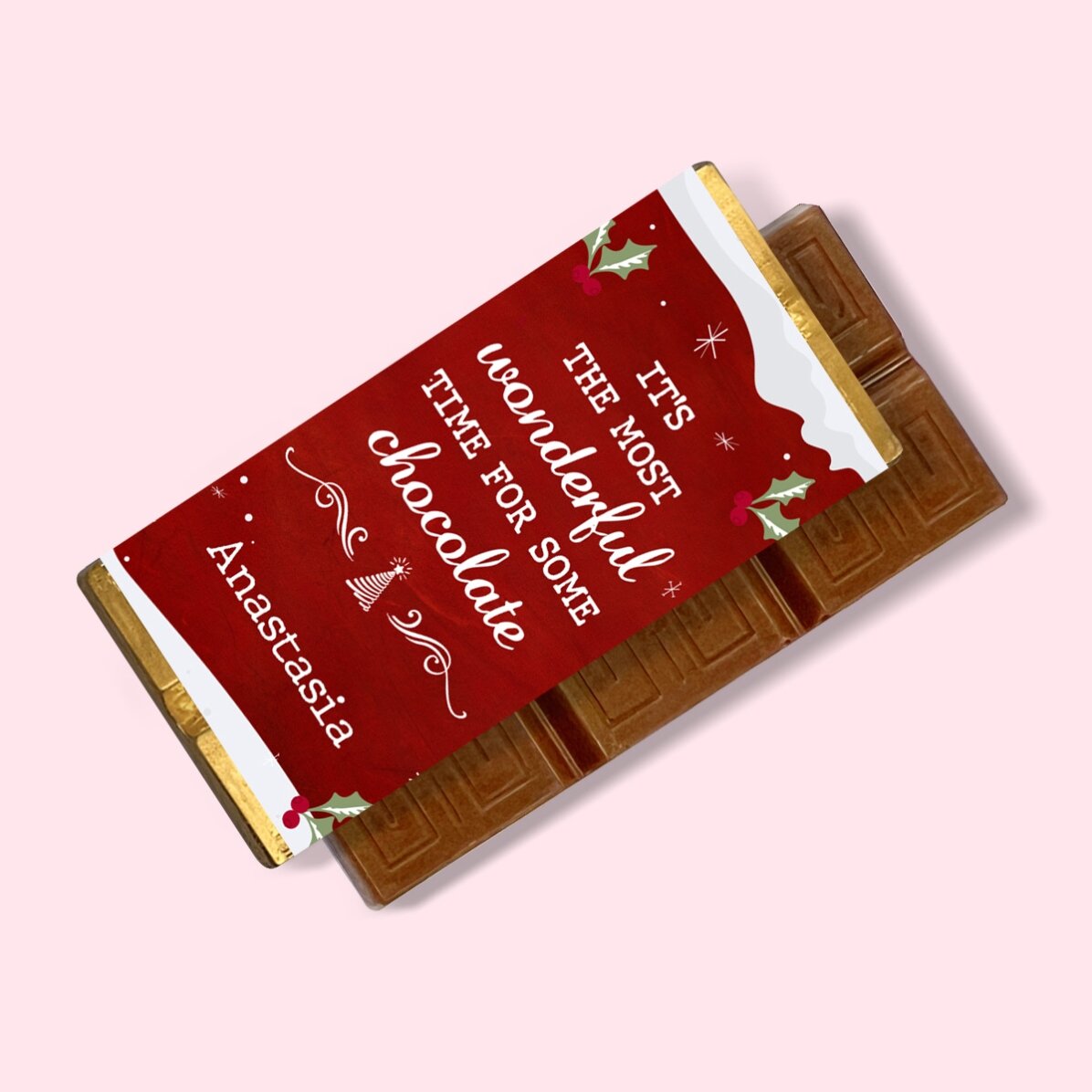 Mini tabletă de ciocolată personalizată cu mesaj - Most wonderful time