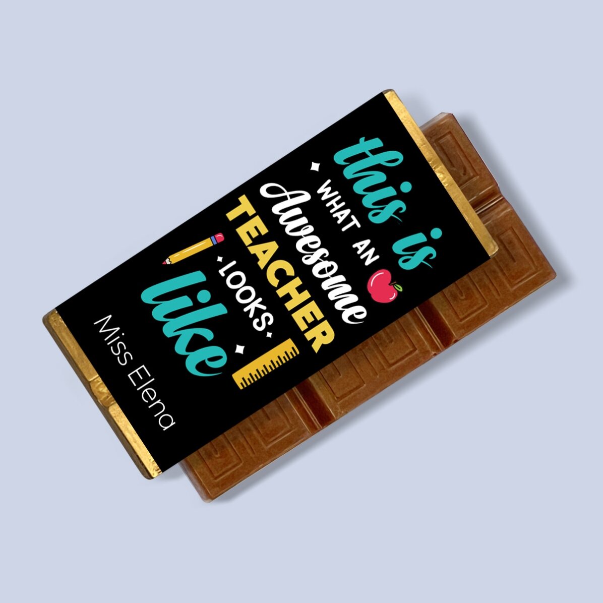 Mini tabletă de ciocolată personalizată cu mesaj pentru profesori