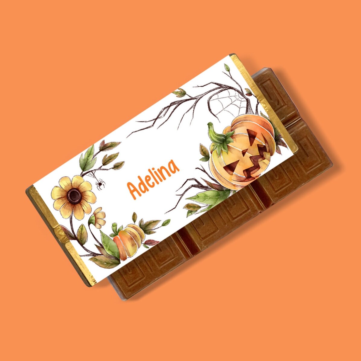 Mini tabletă de ciocolată personalizată cu nume - Halloween