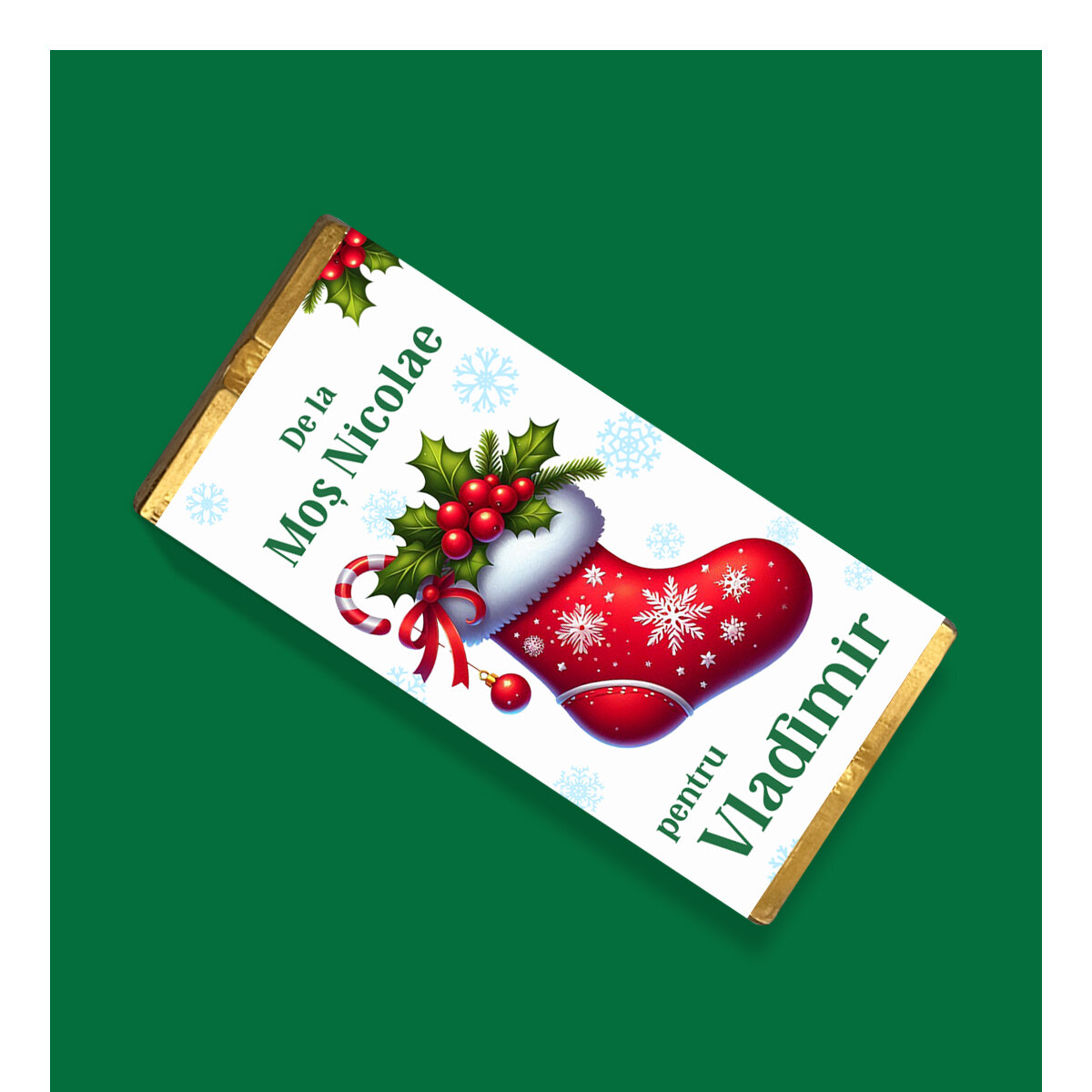 Mikulás által személyre szabott mini csokoládétábla