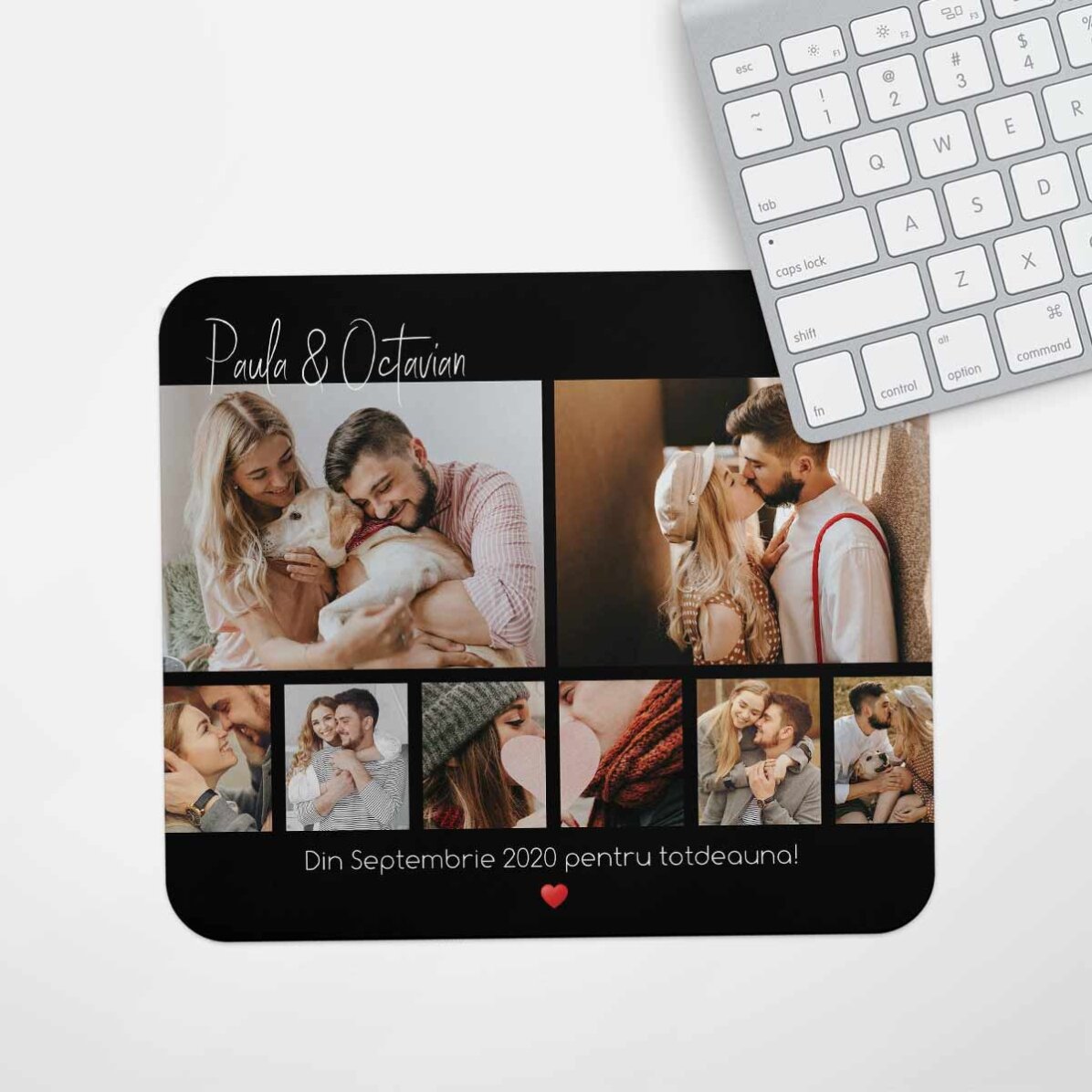 Mouse pad personalizat cu 8 fotografii și text  - For you