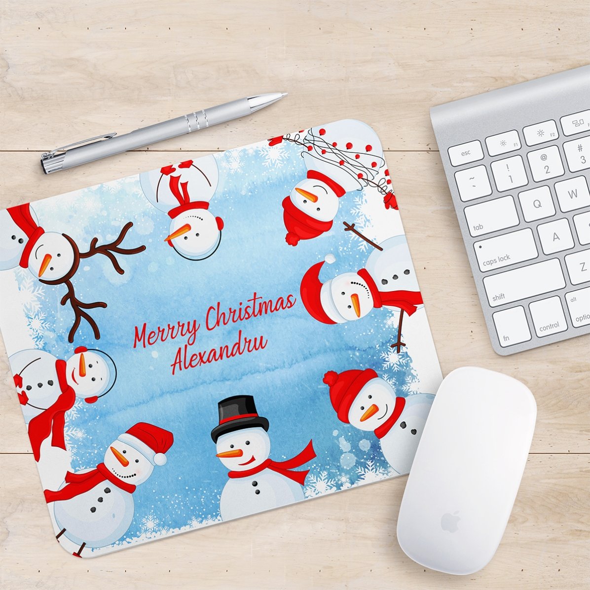 Mouse pad personalizat cu text - Snowman