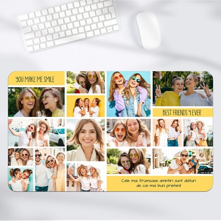 Mouse pad XXL personalizat cu colaj de poze și text