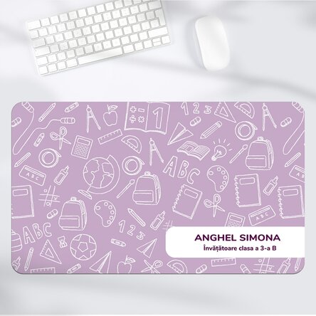 Mouse pad XXL personalizat cu mesaj pentru învățătoare