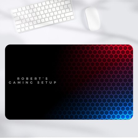 Mouse pad XXL personalizat cu text - Hexagonal 